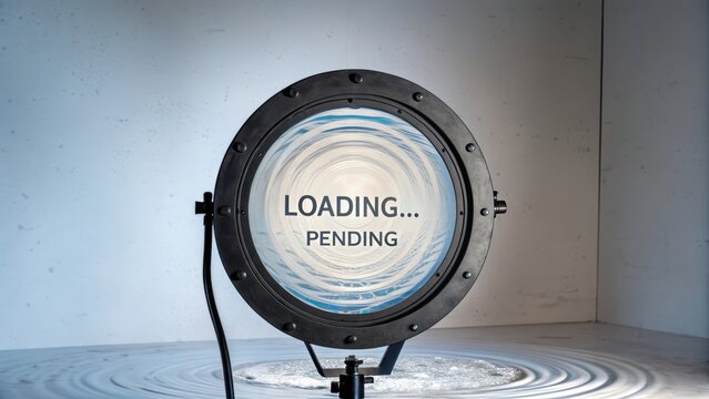 Circular Loading Indicator with Pending Status on White Background