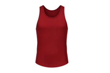Stylish dark red ribbed tank top, isolated on transparent background, fashion