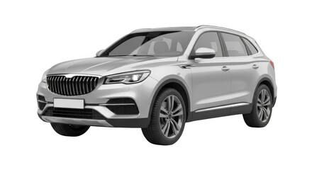 Silver mg hs isolated on transparent background, a compact suv with sleek design