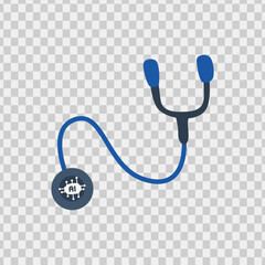 Stethoscope with ai chip is perfect for healthcare technology concept design. Ideal for medical websites, blogs, and educational materials.