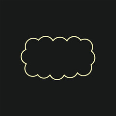 “Yellow Cloud Bubble – Rounded Cartoon Banner for Text & Design Use”