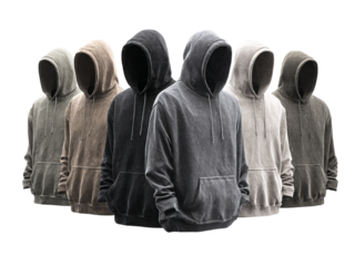 Neutral colored hooded sweatshirts offer a modern, trendy, streetwear style, perfect for apparel mockups, fashion designs, or branding projects with a unique, edgy vibe