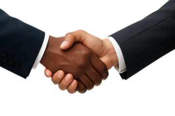 Professional handshake isolated on transparent background