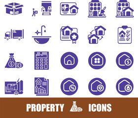 Property Icons: Real Estate, Finance, and Home Services Collection