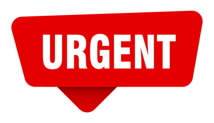 urgent red sticker isolated on transpatent background. urgent sign