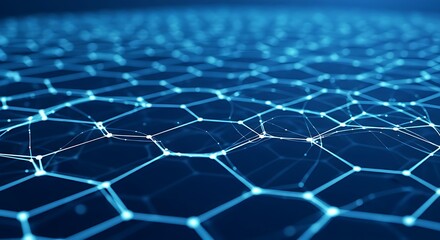 Abstract blue network background with interconnected lines and dots