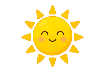 Happy smiling cartoon sun with a cheerful face shining in a sunny summer sky. happy sun cartoon