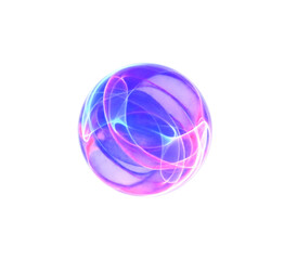 A luminous orb with colorful purple and blue light trails, designed as a PNG overlay for creative projects