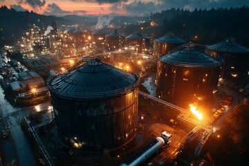 Large metal barrels production. Generative AI