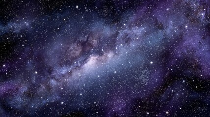 Stunning star-filled night sky with the milky way galaxy stretching across the vast outer space universe over a serene landscape