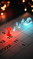 Countdown to Christmas Calendar Marked with Festive Decoration