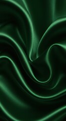 Obraz premium Captivating shot features flowing, lustrous, emerald green fabric, with soft, subtle lighting that highlights the delicate folds and curves, creating a smooth, elegant, and sophisticated visual,...