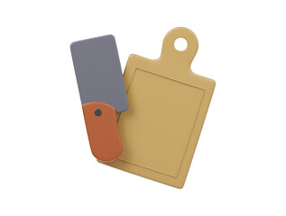 Knife with chopping board icon 3d render