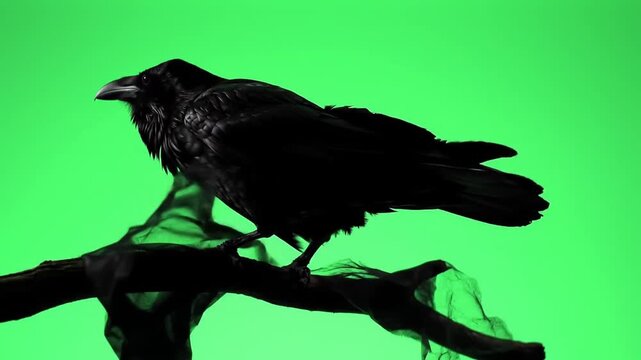 raven on a white background