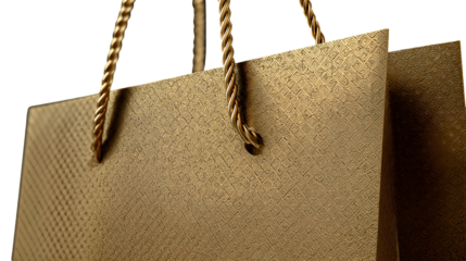 blank black shopping bag template isolated on transparent white background