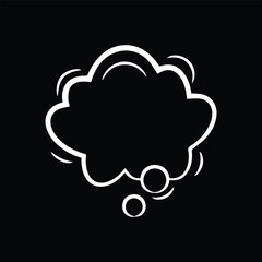 “Comic Thought Bubble – Cloud-Shaped Icon with Motion Lines for Design Use”