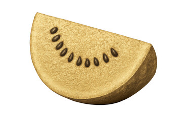 Kiwi Slice: A single, inviting slice of a fresh kiwi fruit, showcasing its unique texture, and refreshing taste.