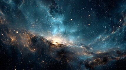 Obraz premium Vast night sky filled with countless twinkling stars over a serene landscape, showcasing the beauty and mystery of the cosmos