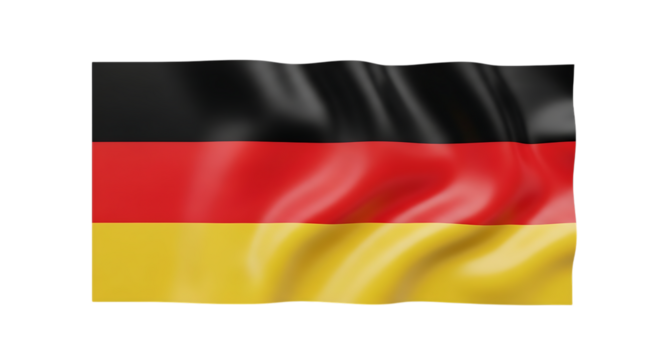 Germany flag waving official national symbol german banner country europe travel patriotism pride identity transparent background - Powered by Adobe