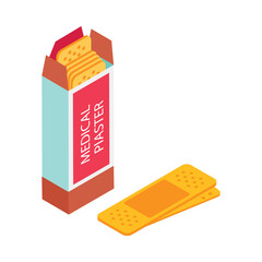 Medical Plaster  Isometric Vector Illustration 