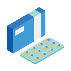 Capsule Pack  Isometric Vector Illustration 