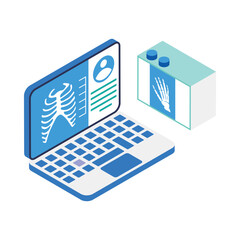 X Ray  Isometric Vector Illustration 
