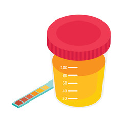 urine Test  Isometric Vector Illustration 