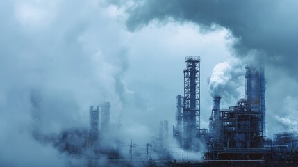 Stunning photo of industrial plant spewing smoke into the atmosphere, causing air pollution.