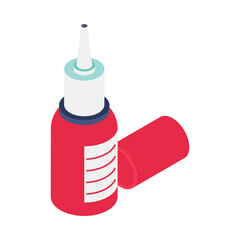 Nasal Spray   Isometric Vector Illustration 