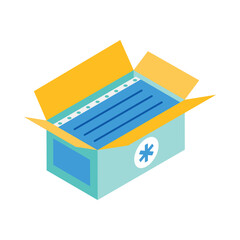 Mask Box   Isometric Vector Illustration 