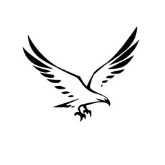 Obraz premium Golden Eagle. Golden Eagle simple black and white line art vector logo