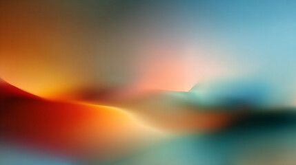 Abstract gradient background blending blue, orange, peach, and beige with smooth transitions, subtle warm and cool tones, soft noise texture, and dreamy pastel haze