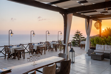 Sunset terrace Restaurant: A picturesque terrace restaurant offers stunning sunset view, with...
