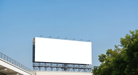 Blank Billboard Mockup Outdoor Advertising Space Clear Sky