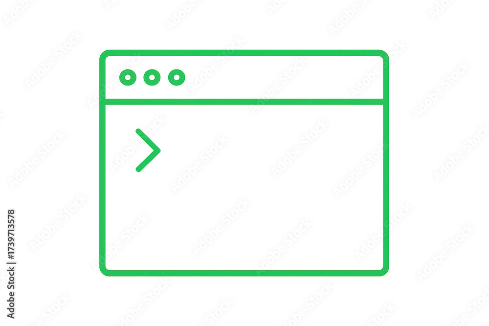 Wall mural green command line window with transparent background, software, coding