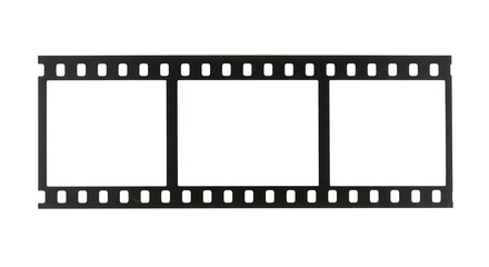 Blank 35mm film strip vector isolated on white with black frame borders for a cinema photo illustration