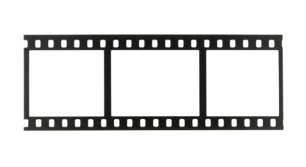 Blank 35mm film strip vector isolated on white with black frame borders for a cinema photo illustration