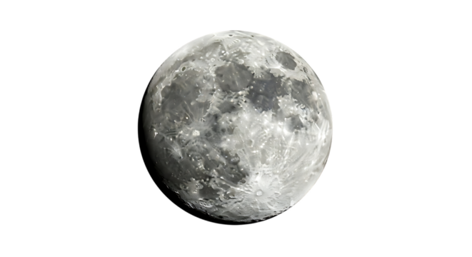 Lua cheia brilhante no céu noturno com crateras na superfície lunar e escura