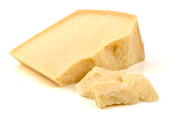 Parmesan Cheese Wedges, isolated on white background