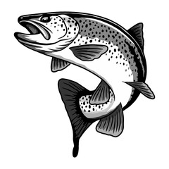 Fototapeta premium trout fishing illustration logo vector image t shirt