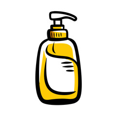 Wide Cosmetic Lotion Pump Bottle Icon For Web And Graphic Design