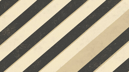 Fototapeta premium Retro diagonal stripe pattern in muted beige and charcoal with vintage texture, nostalgic mood