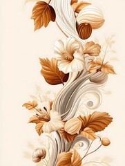 Whimsical Floral Swirl: Digital Art Elegance