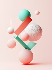 Pastel Geometry: A 3D Dreamscape