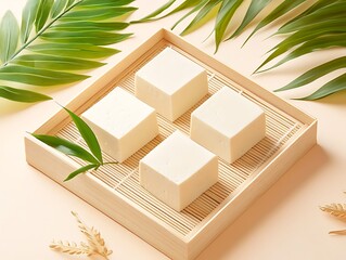 Tranquil Tofu: A Still Life in Cream