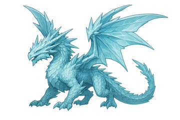 Ice dragon creature illustrating fantasy and powerconcept