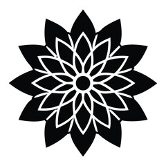 black and white vector flower