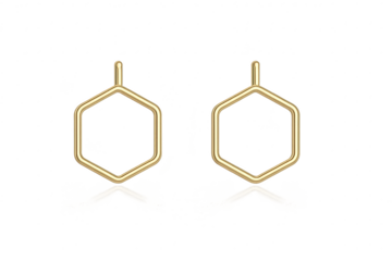 Golden SIM card tray ejector tools, isolated on transparent background