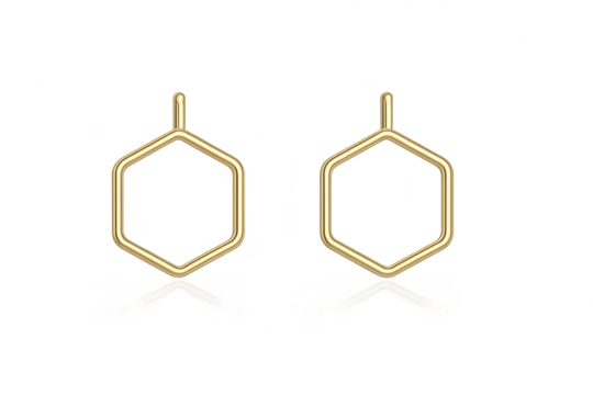 Golden SIM card tray ejector tools, isolated on transparent background