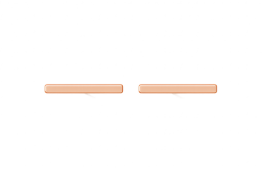 Two peach-colored horizontal banners with pointers, isolated on transparency.